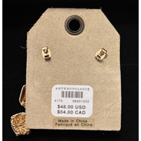 Anthropologie Puffy Square Chain Drop Earrings - Picture 3 of 3